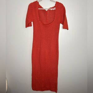 Veronica Beard Crochet Short Sleeve Dress